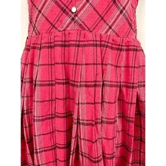 VTG Jonathan Logan Dress Sz 9 Pink Plaid Swiss Dot 1960s Zip Back - Picture 14 of 16